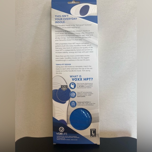 VoxxBliss Men’s shoe insoles sizes 7-13 brand new in box - Picture 4 of 5
